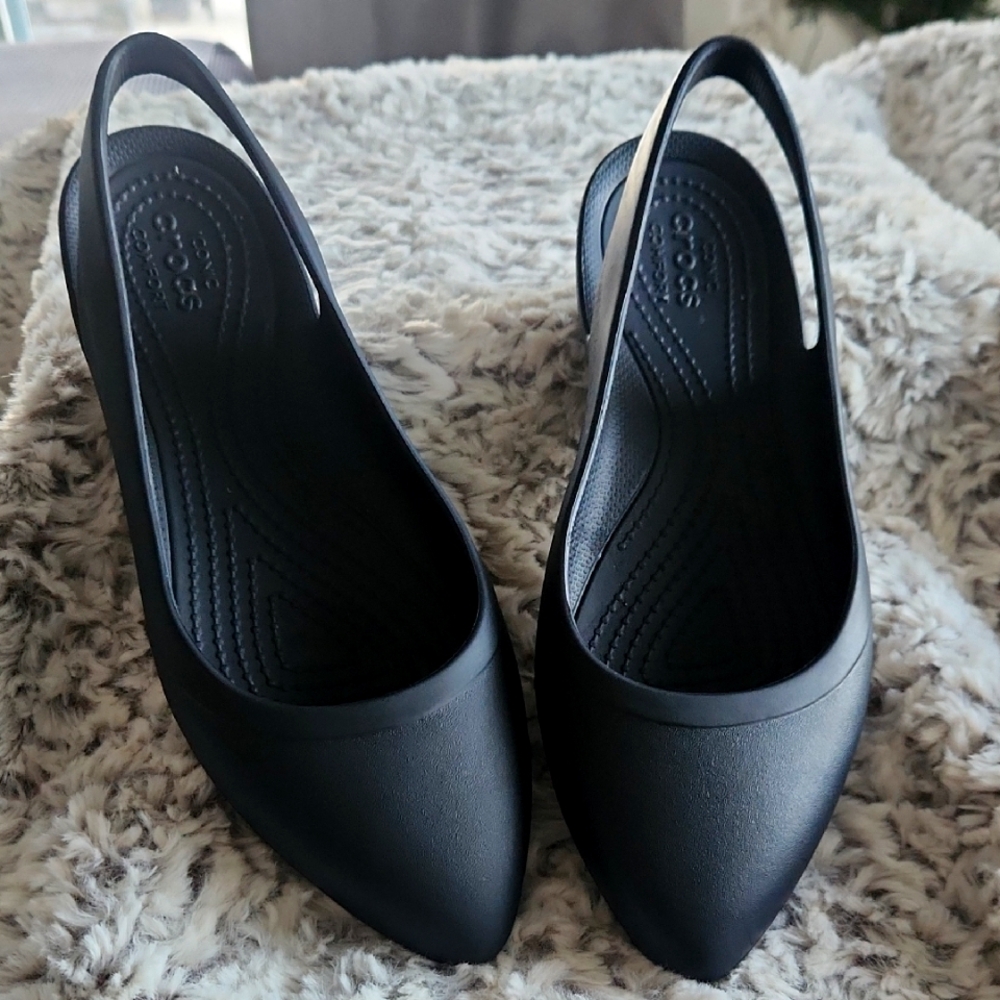 Crocs Women's Black Slingback Flats